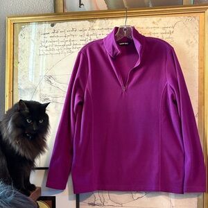Lands' End Vibrant Purple Fleece Pullover